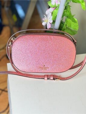 kate spade Pink Glitter Oval Crossbody Bag